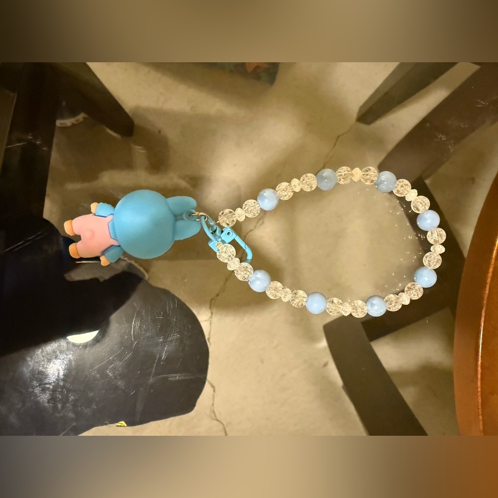 Monsters color and Clear Beaded Keychain with Character Charm